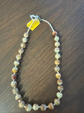 Natural Multicolor Stone Bead Necklace - Women